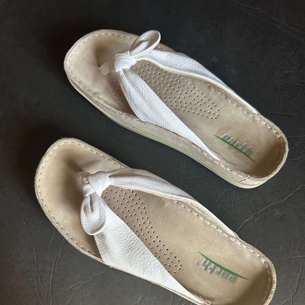 Stylish White Leather Sandals